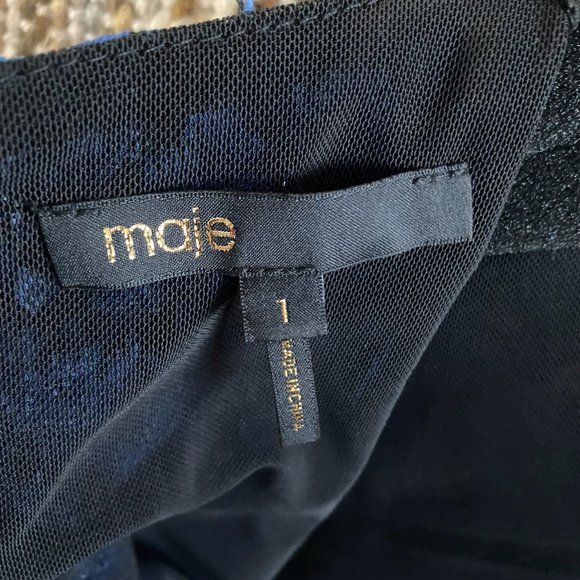 Dark blue long sleeve cocktail dress, size 1, Maje - Picture 3 of 15
